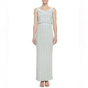 Tory Burch Micky Silk Mixed Design Maxi Dress size Large